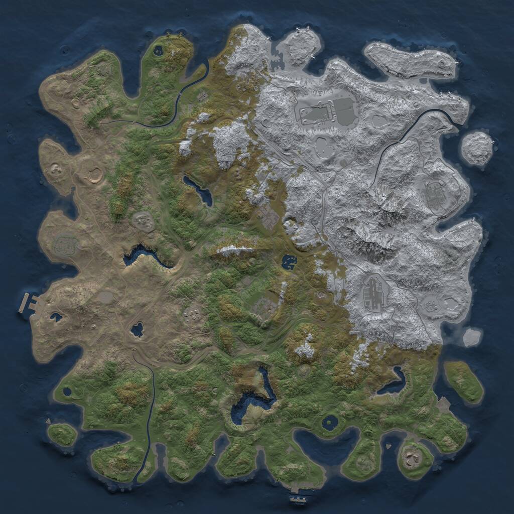 Rust Map: Procedural Map, Size: 5000, Seed: 1473941731, 17 Monuments
