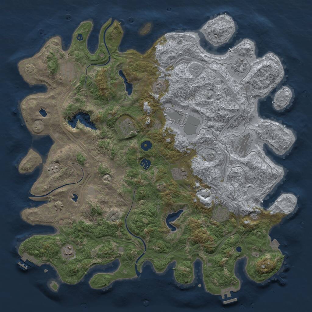 Rust Map: Procedural Map, Size: 4500, Seed: 807506534, 16 Monuments