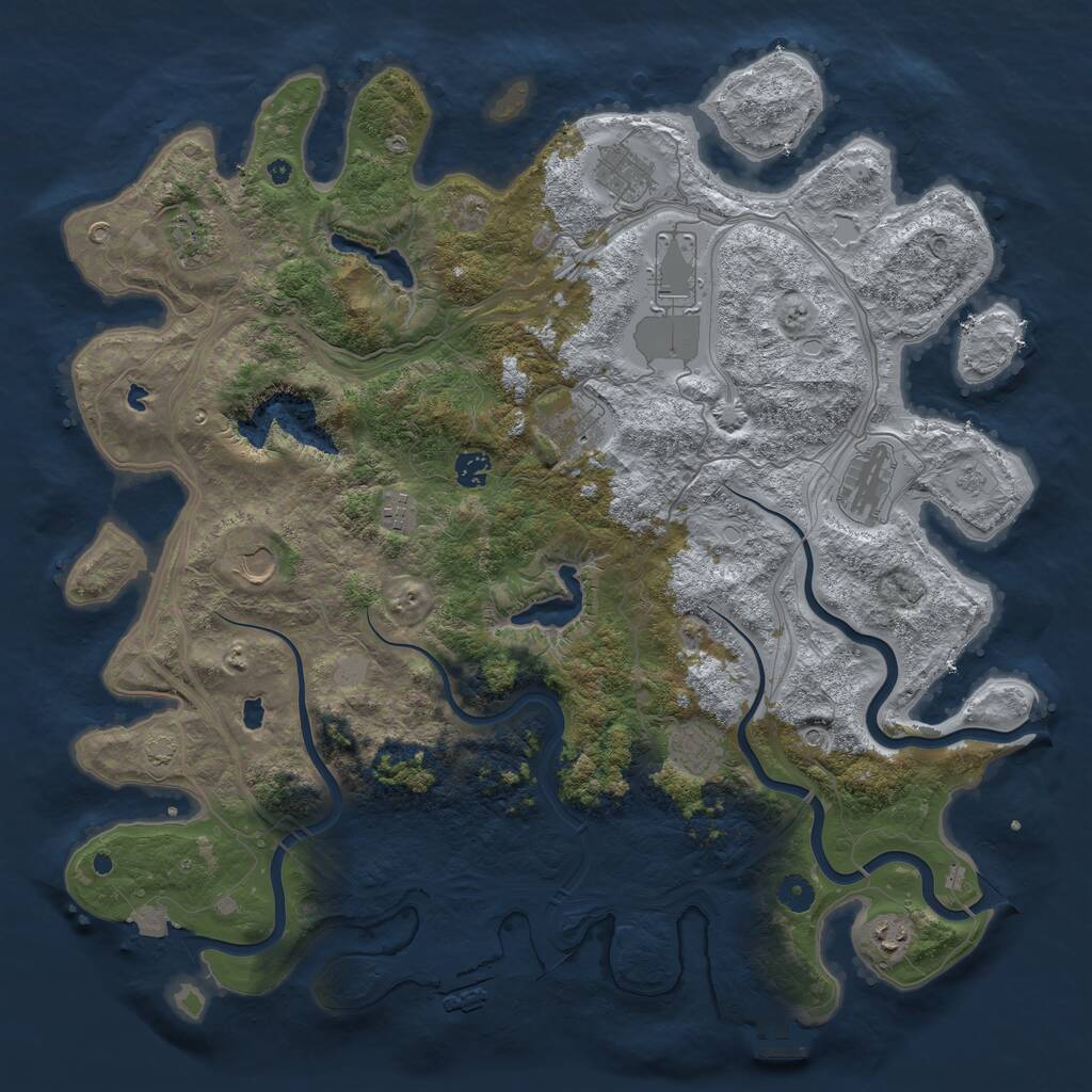 Rust Map: Procedural Map, Size: 4500, Seed: 807506534, 16 Monuments