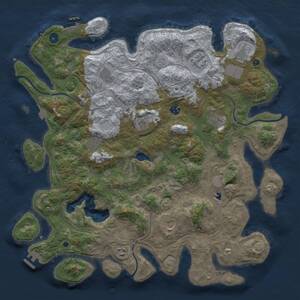 Thumbnail Rust Map: Procedural Map, Size: 4450, Seed: 37754, 16 Monuments