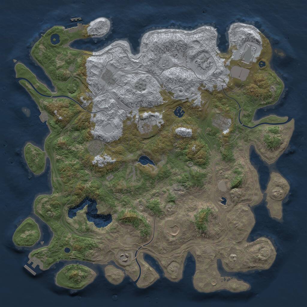 Rust Map: Procedural Map, Size: 4450, Seed: 37754, 16 Monuments