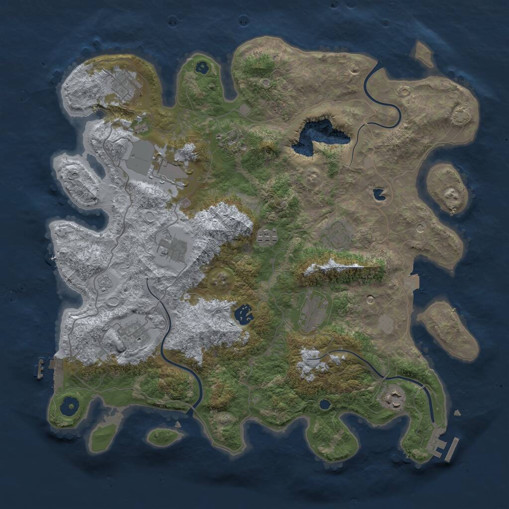 Rust Map: Procedural Map, Size: 4007, Seed: 481980, 16 Monuments