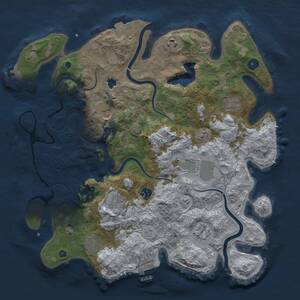 Thumbnail Rust Map: Procedural Map, Size: 4000, Seed: 136968999, 15 Monuments