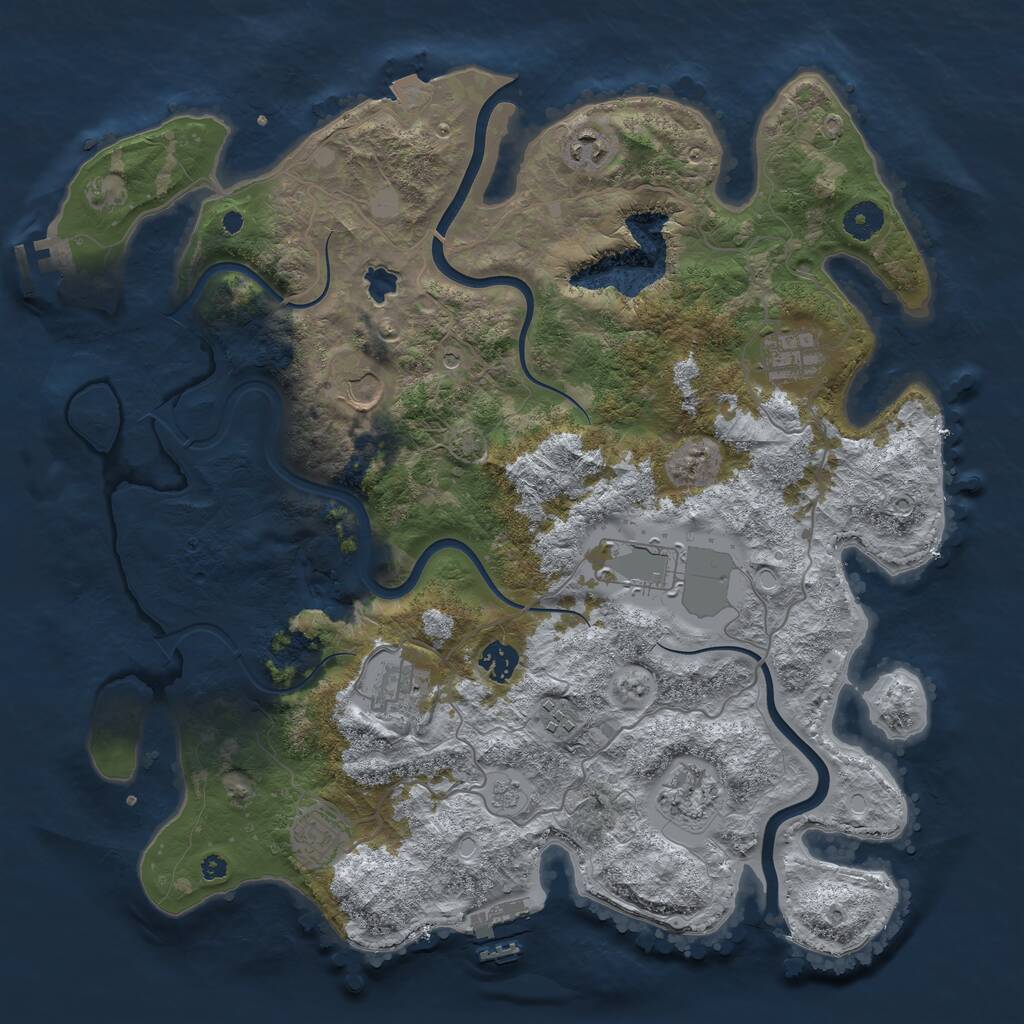 Rust Map: Procedural Map, Size: 4000, Seed: 136968999, 15 Monuments