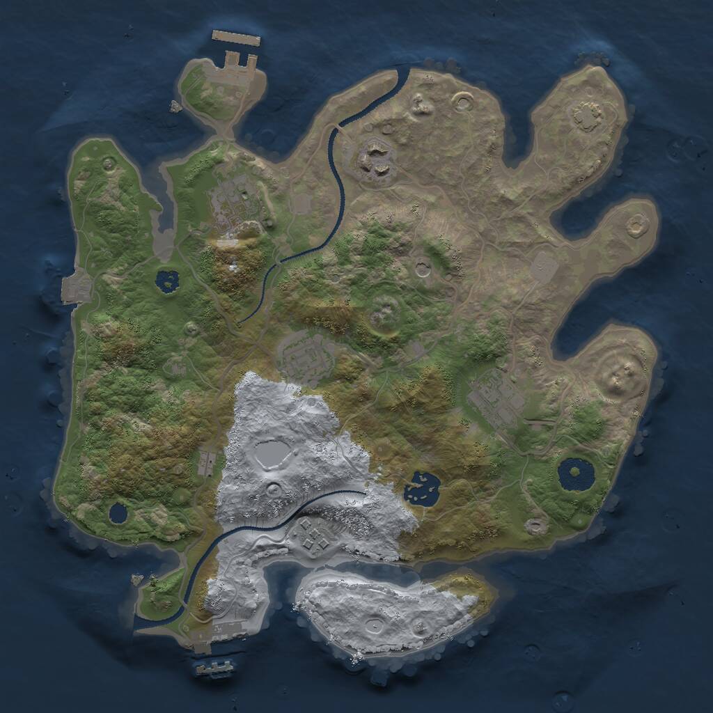 Rust Map: Procedural Map, Size: 3000, Seed: 1607424471, 11 Monuments