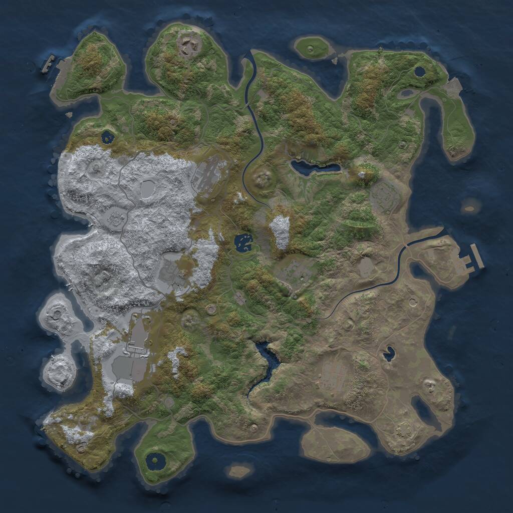 Rust Map: Procedural Map, Size: 4000, Seed: 28316614, 14 Monuments