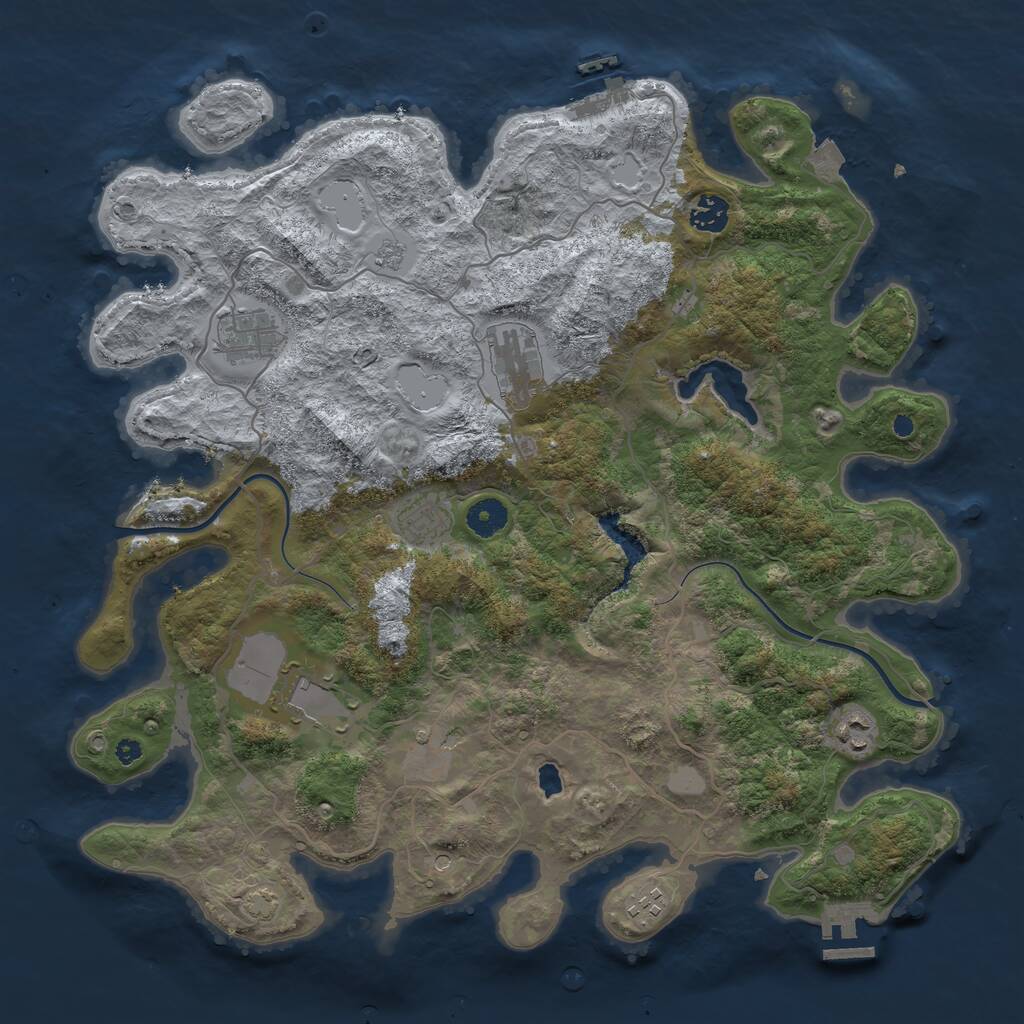 Rust Map: Procedural Map, Size: 4000, Seed: 52062, 14 Monuments