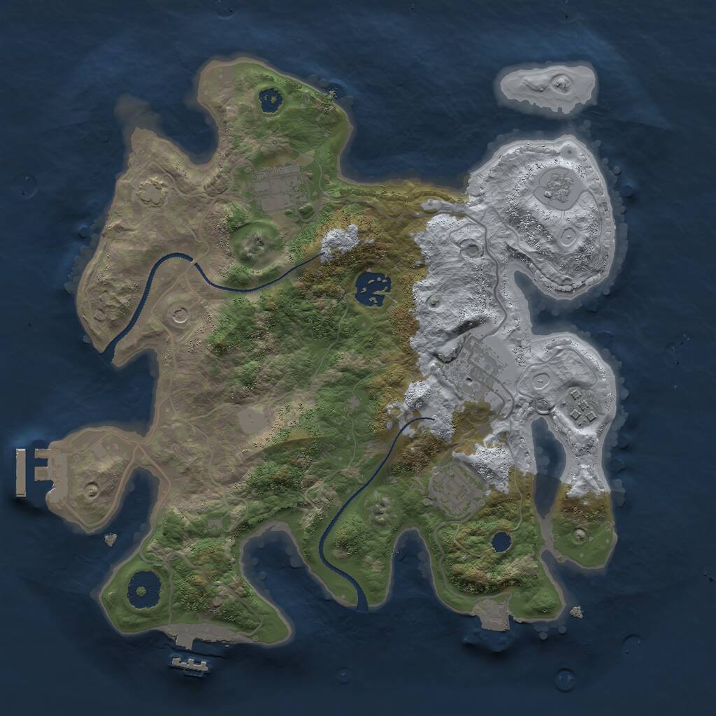 Rust Map: Procedural Map, Size: 3000, Seed: 1595645754, 11 Monuments