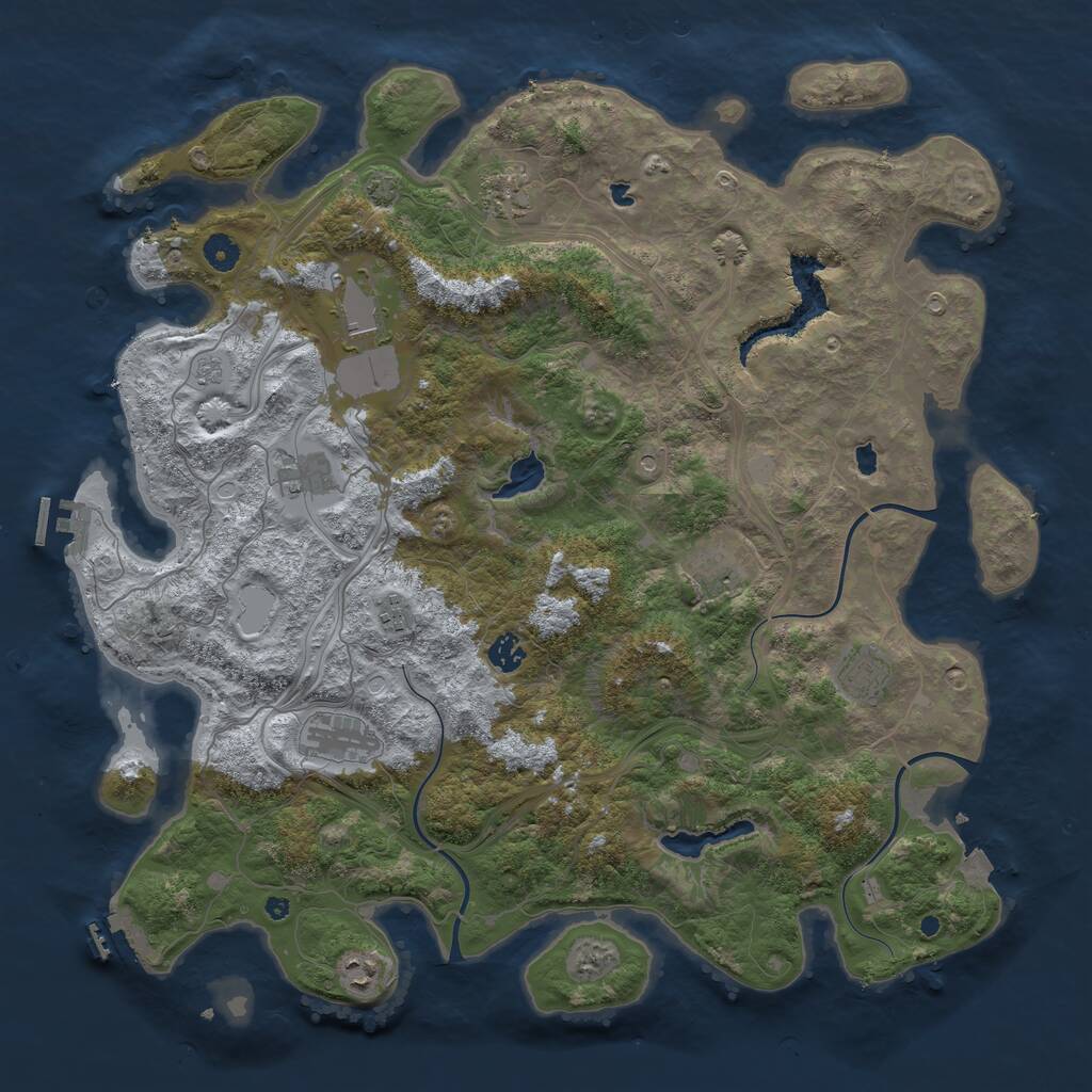 Rust Map: Procedural Map, Size: 4500, Seed: 530085708, 15 Monuments