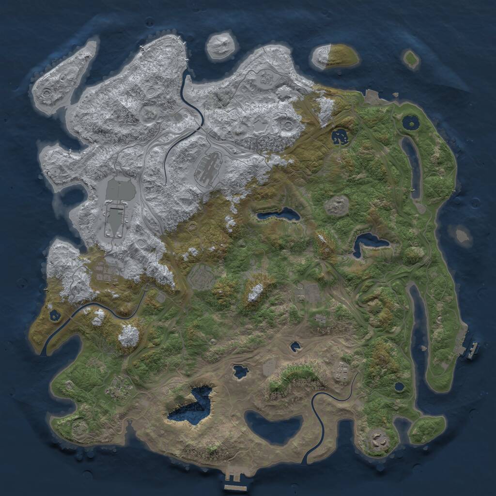 Rust Map: Procedural Map, Size: 4500, Seed: 241021, 15 Monuments