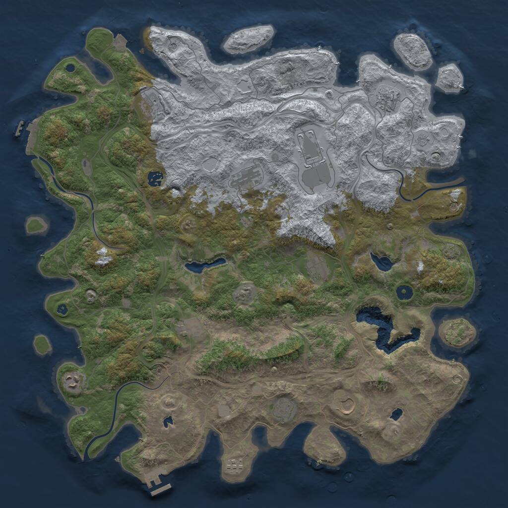 Rust Map: Procedural Map, Size: 4800, Seed: 1429342527, 17 Monuments