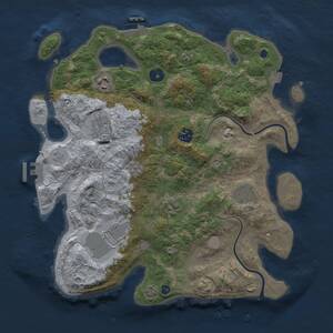 Thumbnail Rust Map: Procedural Map, Size: 3500, Seed: 695032371, 13 Monuments