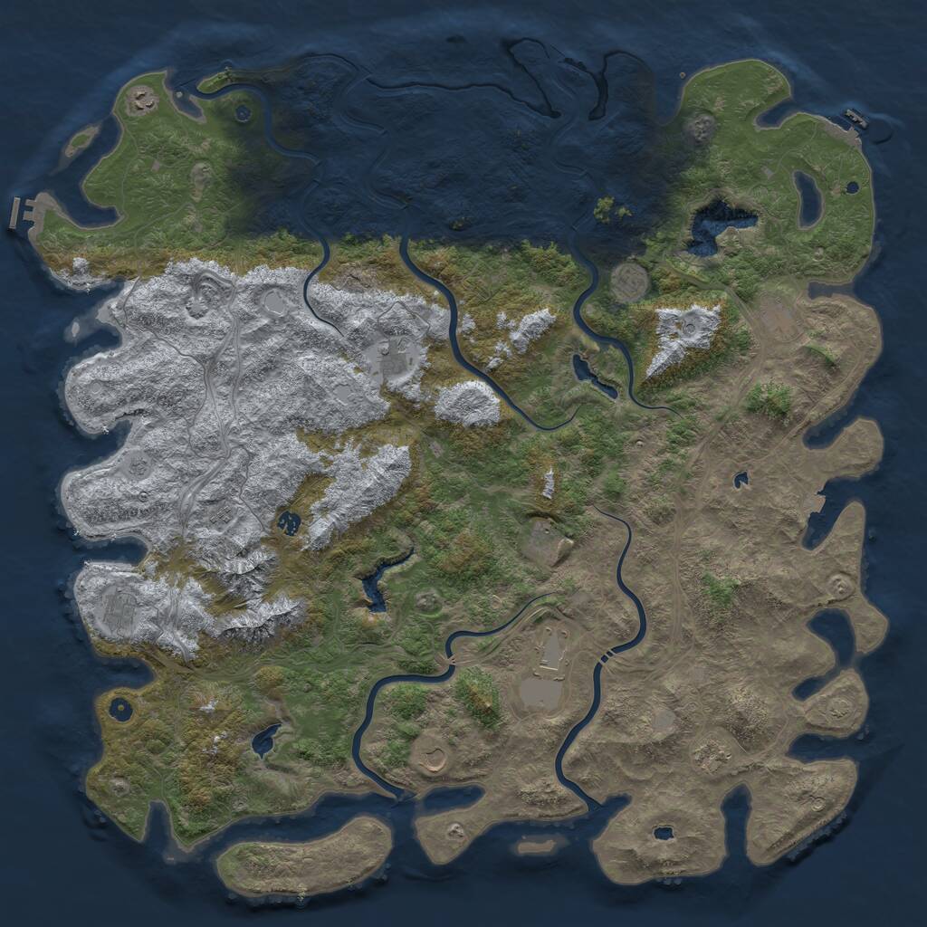 Rust Map: Procedural Map, Size: 6000, Seed: 1869576, 17 Monuments