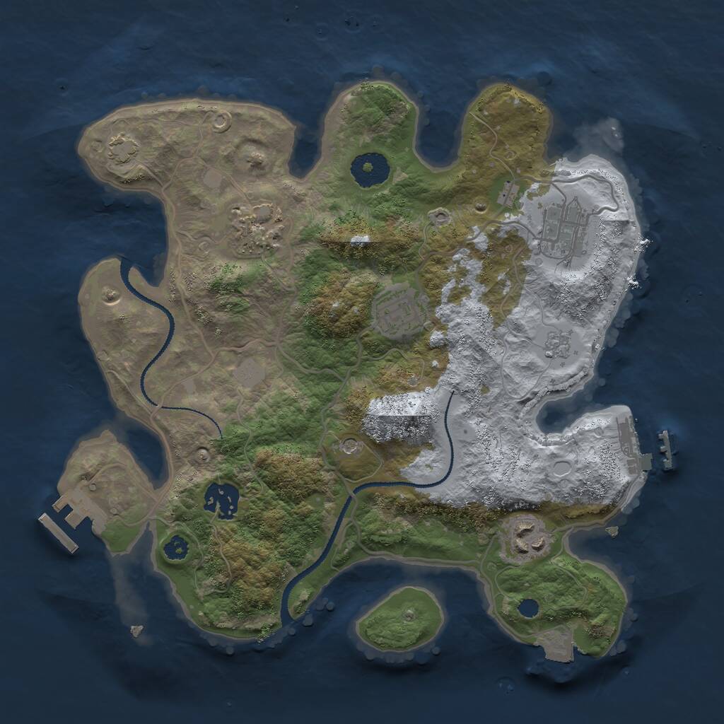 Rust Map: Procedural Map, Size: 3000, Seed: 615628633, 11 Monuments