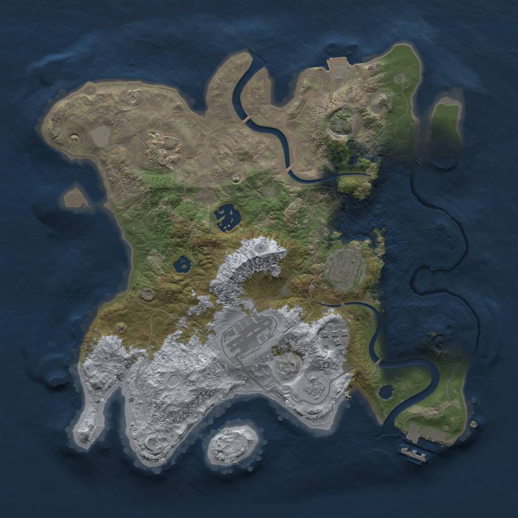 Rust Map: Procedural Map, Size: 3000, Seed: 1786862595, 9 Monuments