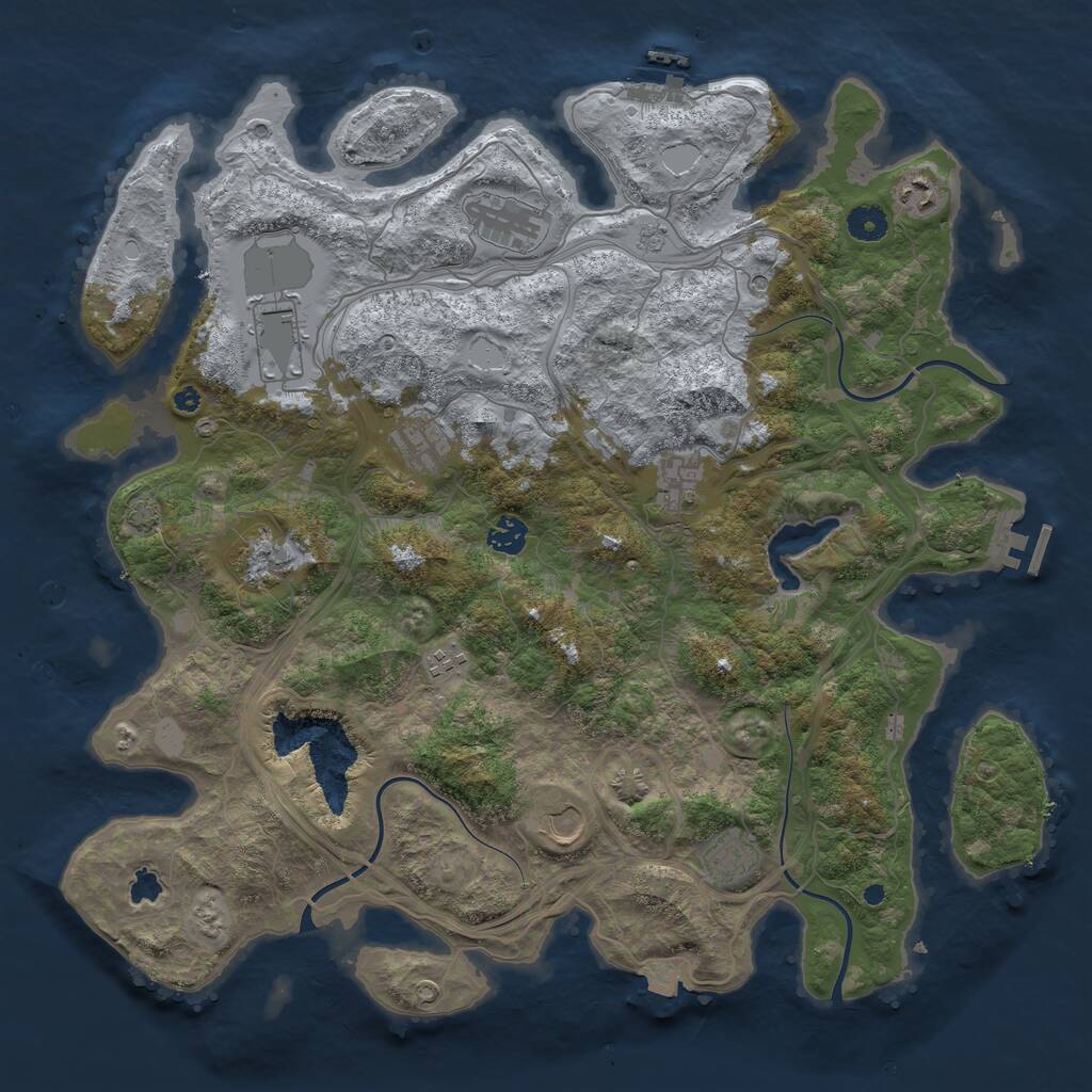 Rust Map: Procedural Map, Size: 4250, Seed: 1653214, 16 Monuments
