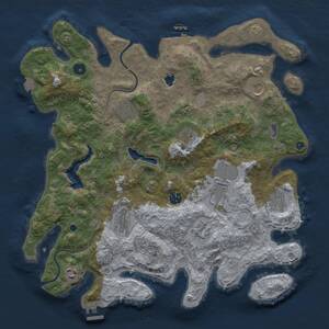 Thumbnail Rust Map: Procedural Map, Size: 4000, Seed: 1843952257, 15 Monuments