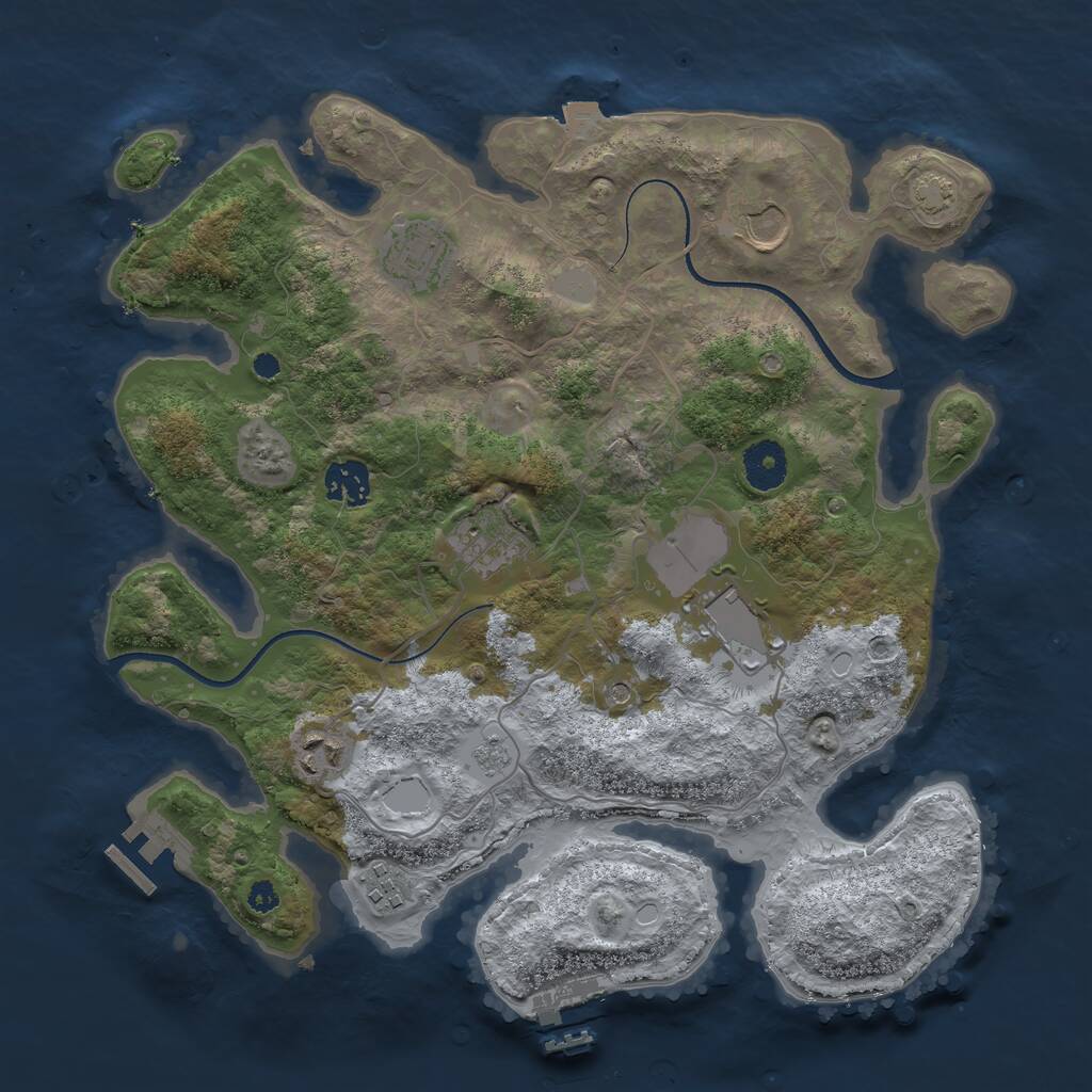 Rust Map: Procedural Map, Size: 3500, Seed: 19577732, 13 Monuments