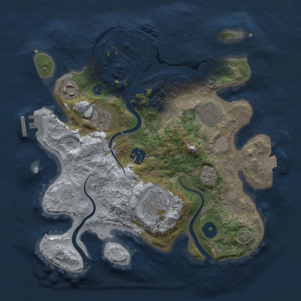 Rust Map: Procedural Map, Size: 3000, Seed: 31094234, 12 Monuments