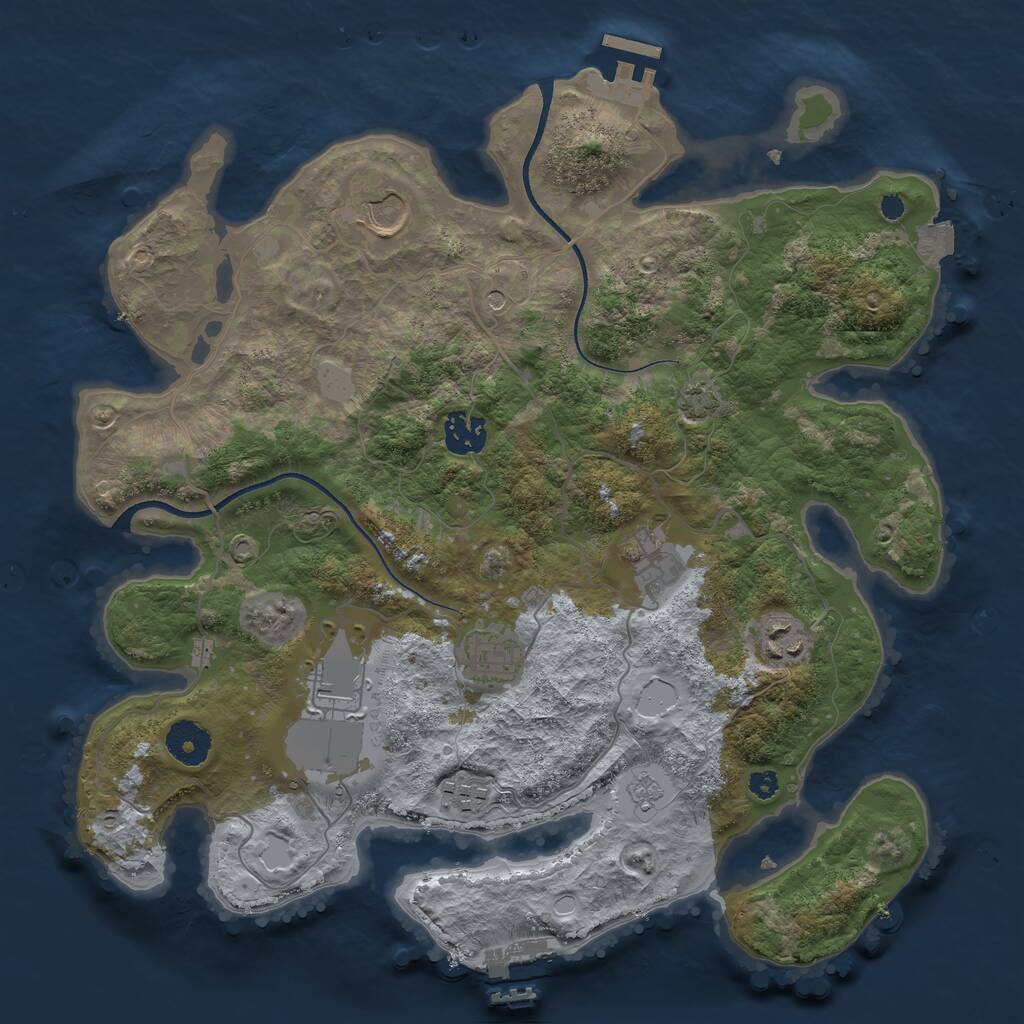 Rust Map: Procedural Map, Size: 3500, Seed: 50311641, 13 Monuments