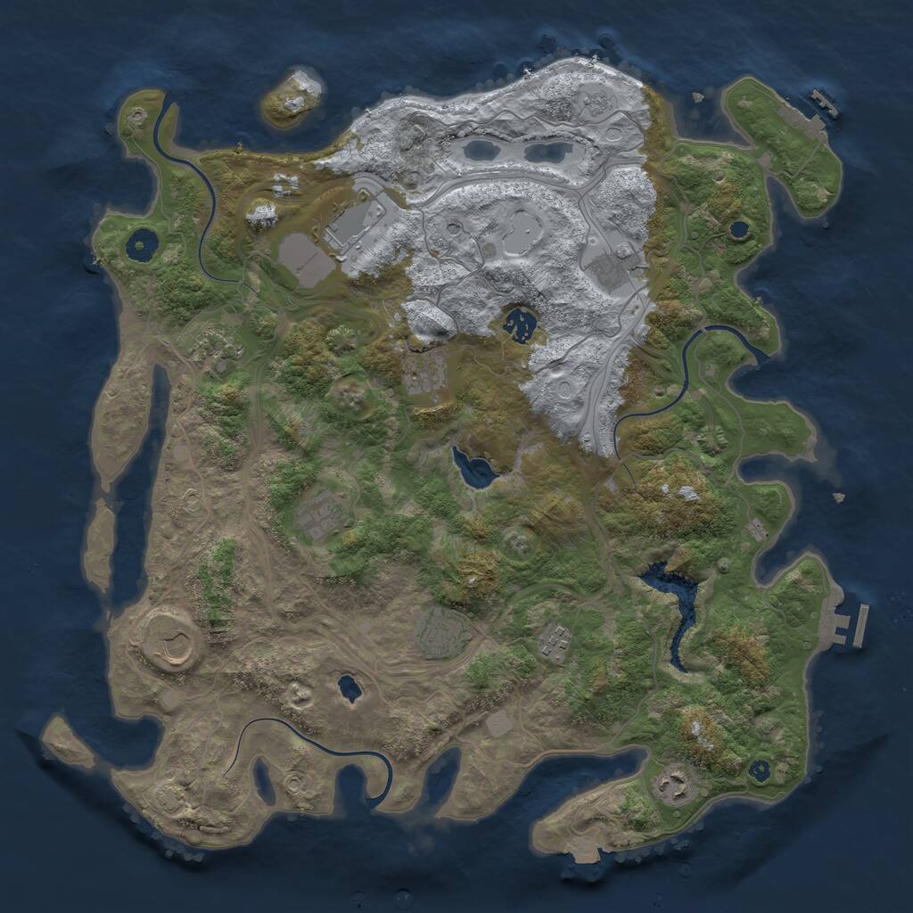 Rust Map: Procedural Map, Size: 4250, Seed: 39710, 16 Monuments