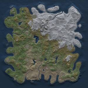 Thumbnail Rust Map: Procedural Map, Size: 5000, Seed: 1194316994, 17 Monuments
