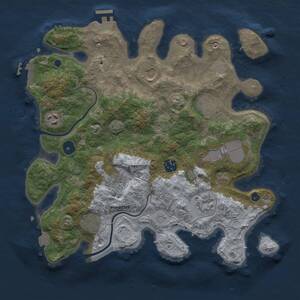 Thumbnail Rust Map: Procedural Map, Size: 3500, Seed: 321549384, 14 Monuments