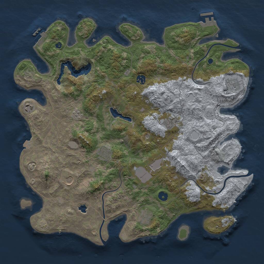 Rust Map: Procedural Map, Size: 4200, Seed: 1297860792, 15 Monuments