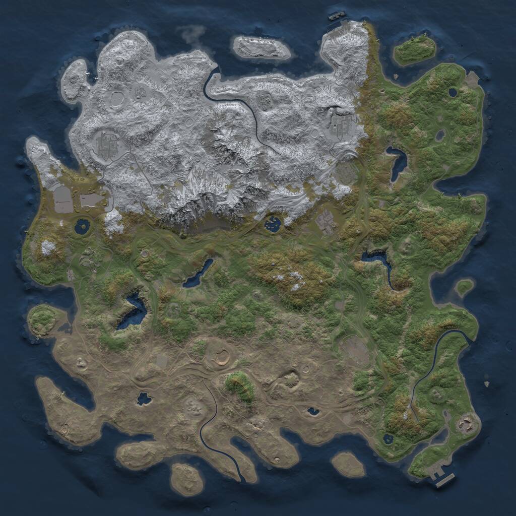 Rust Map: Procedural Map, Size: 5000, Seed: 88224646, 17 Monuments