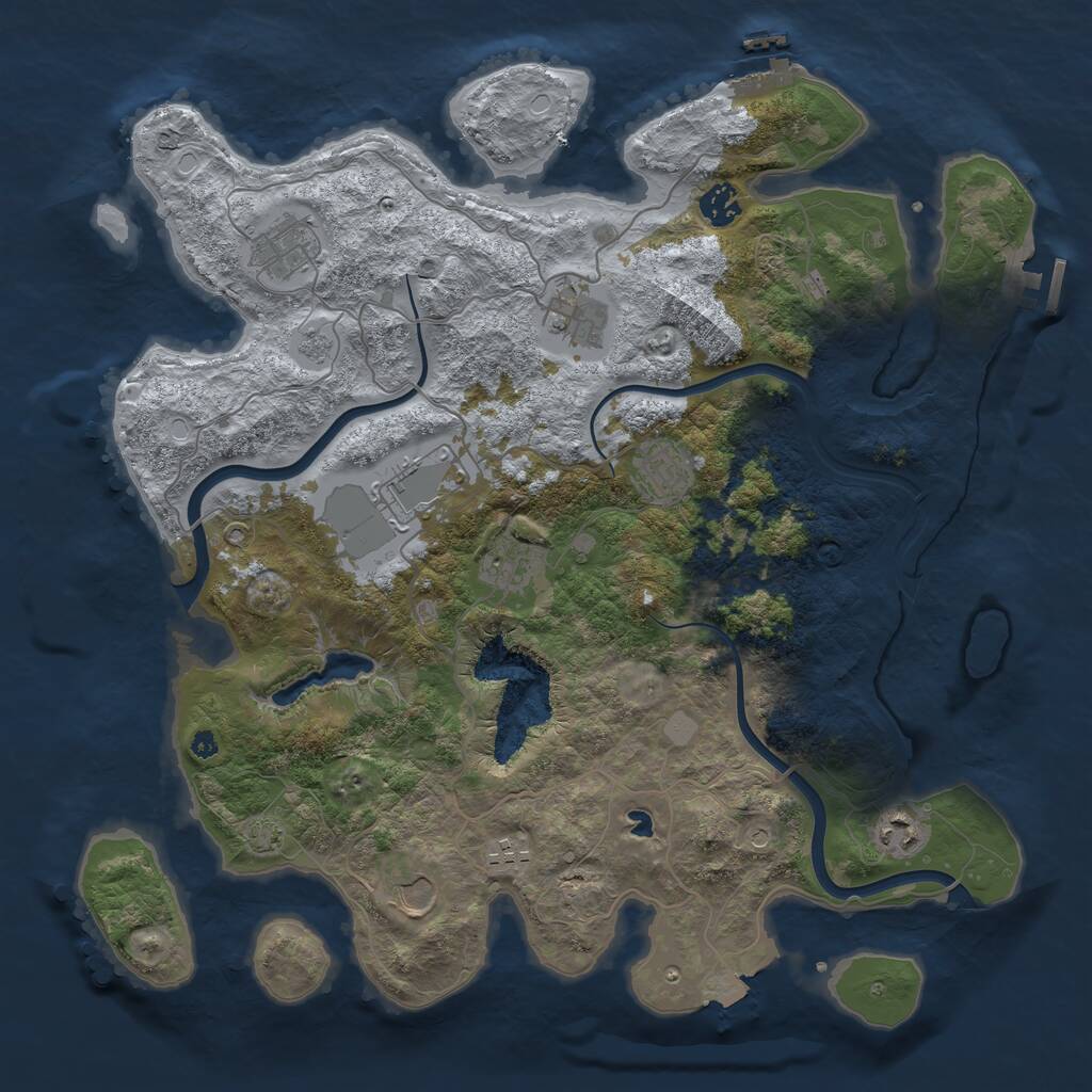 Rust Map: Procedural Map, Size: 4000, Seed: 465092, 15 Monuments