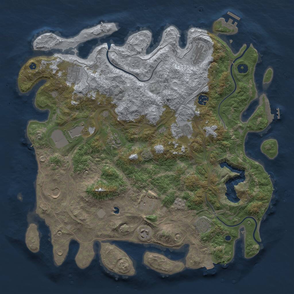 Rust Map: Procedural Map, Size: 4250, Seed: 980451749, 17 Monuments