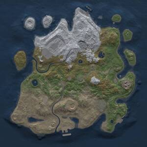 Thumbnail Rust Map: Procedural Map, Size: 3500, Seed: 305830666, 12 Monuments