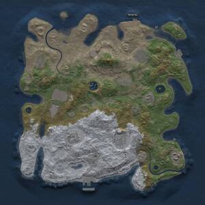 Thumbnail Rust Map: Procedural Map, Size: 3500, Seed: 35452165, 15 Monuments