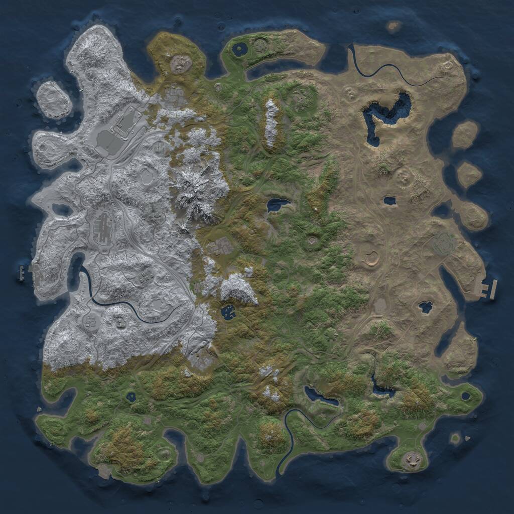 Rust Map: Procedural Map, Size: 5250, Seed: 144087984, 17 Monuments