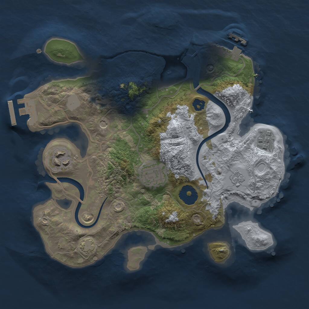Rust Map: Procedural Map, Size: 2500, Seed: 1626077571, 9 Monuments