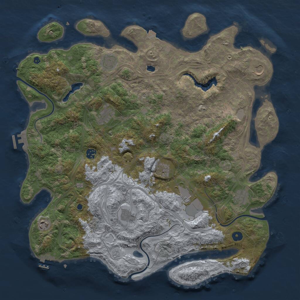 Rust Map: Procedural Map, Size: 4446, Seed: 951456, 16 Monuments