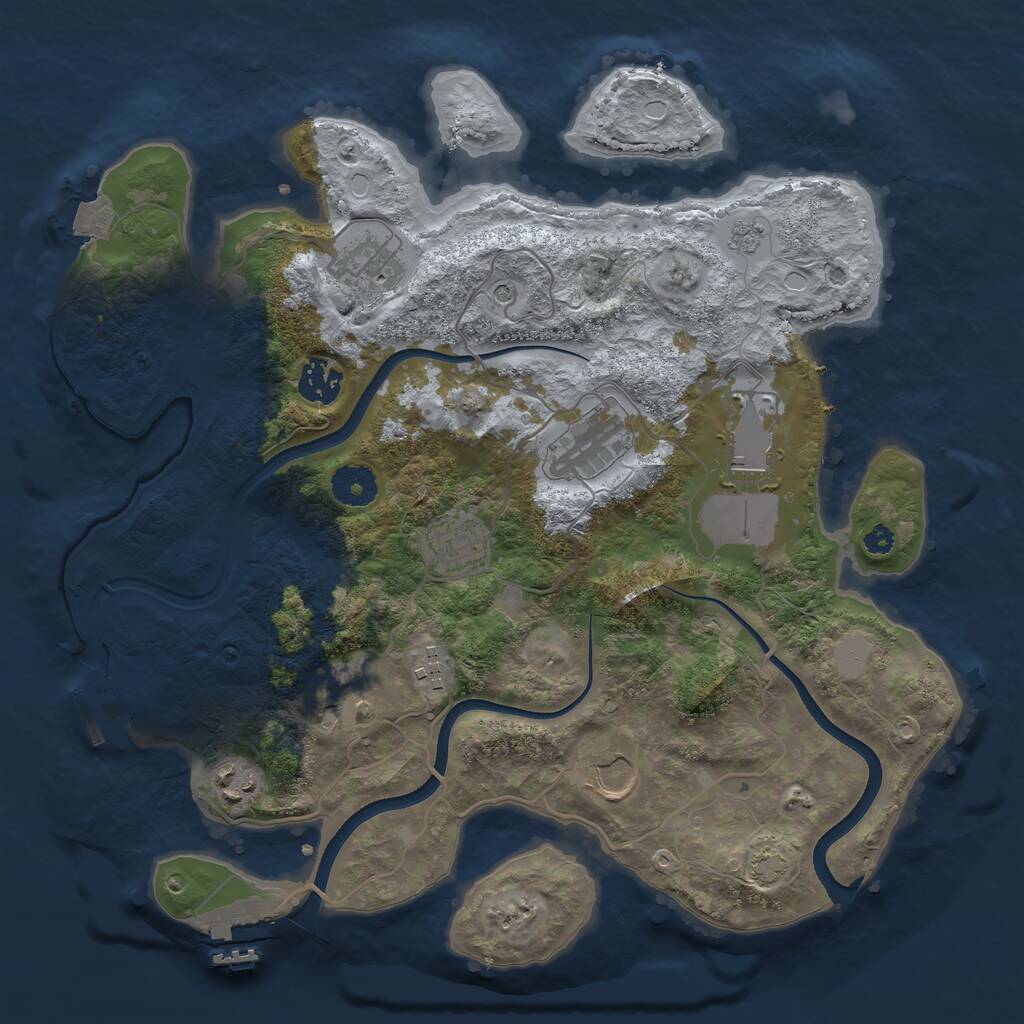 Rust Map: Procedural Map, Size: 3500, Seed: 558479693, 15 Monuments