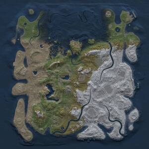 Thumbnail Rust Map: Procedural Map, Size: 4500, Seed: 95436832, 16 Monuments