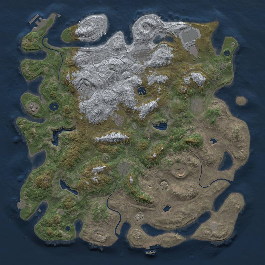 Rust Map: Procedural Map, Size: 4500, Seed: 1774537776, 16 Monuments