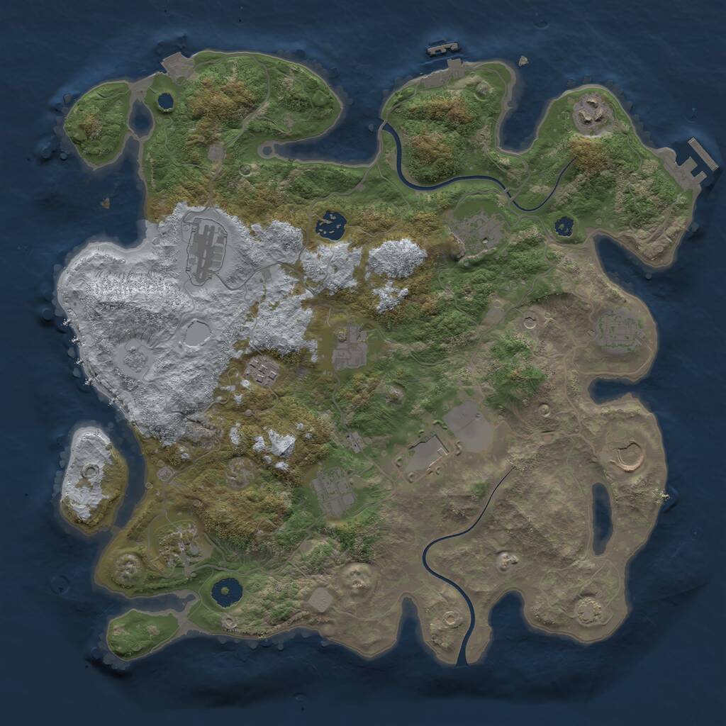 Rust Map: Procedural Map, Size: 3750, Seed: 1559896579, 17 Monuments