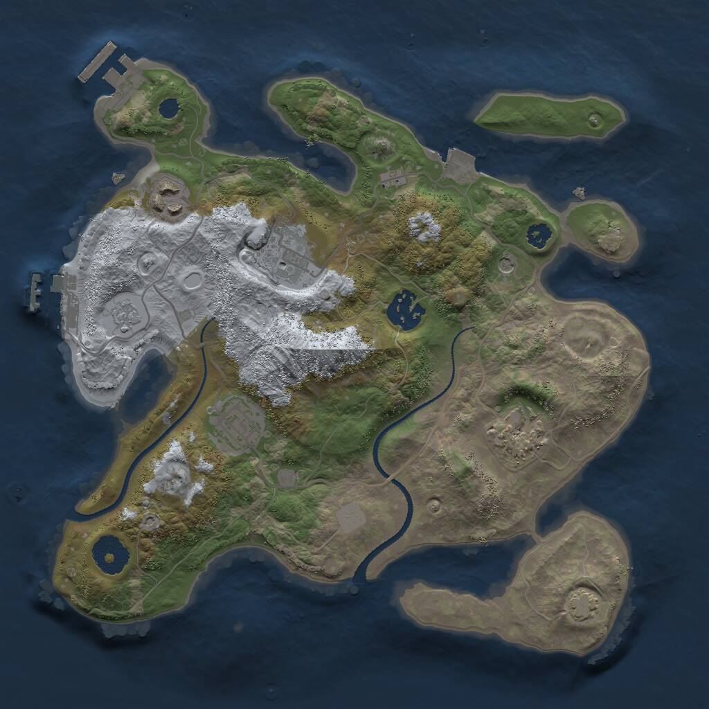 Rust Map: Procedural Map, Size: 2900, Seed: 1205848807, 11 Monuments