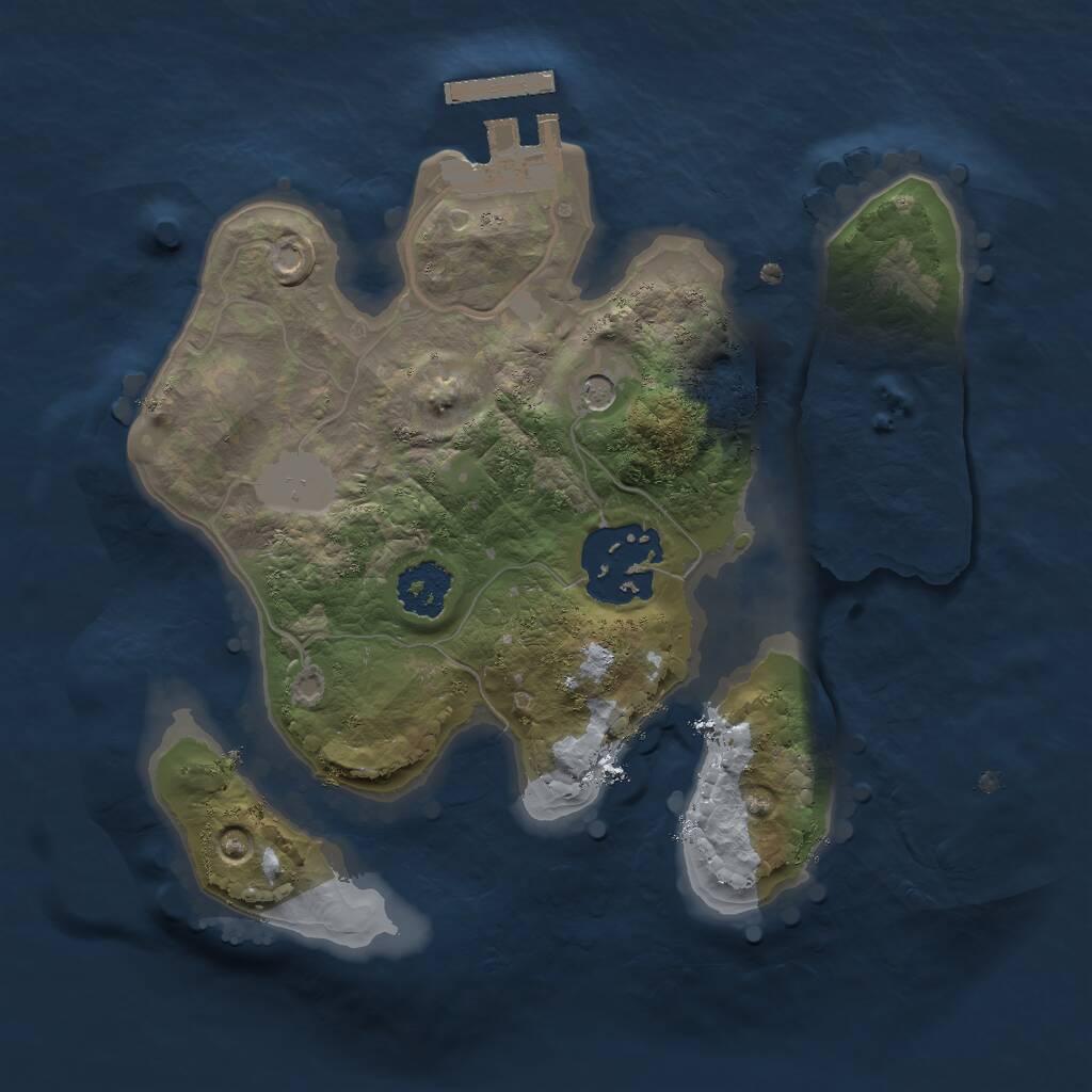 Rust Map: Procedural Map, Size: 2000, Seed: 844246862, 4 Monuments