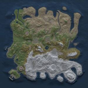 Thumbnail Rust Map: Procedural Map, Size: 3750, Seed: 1102307127, 14 Monuments