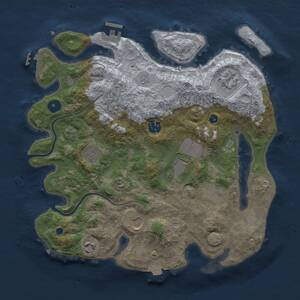 Thumbnail Rust Map: Procedural Map, Size: 3500, Seed: 1353564589, 14 Monuments