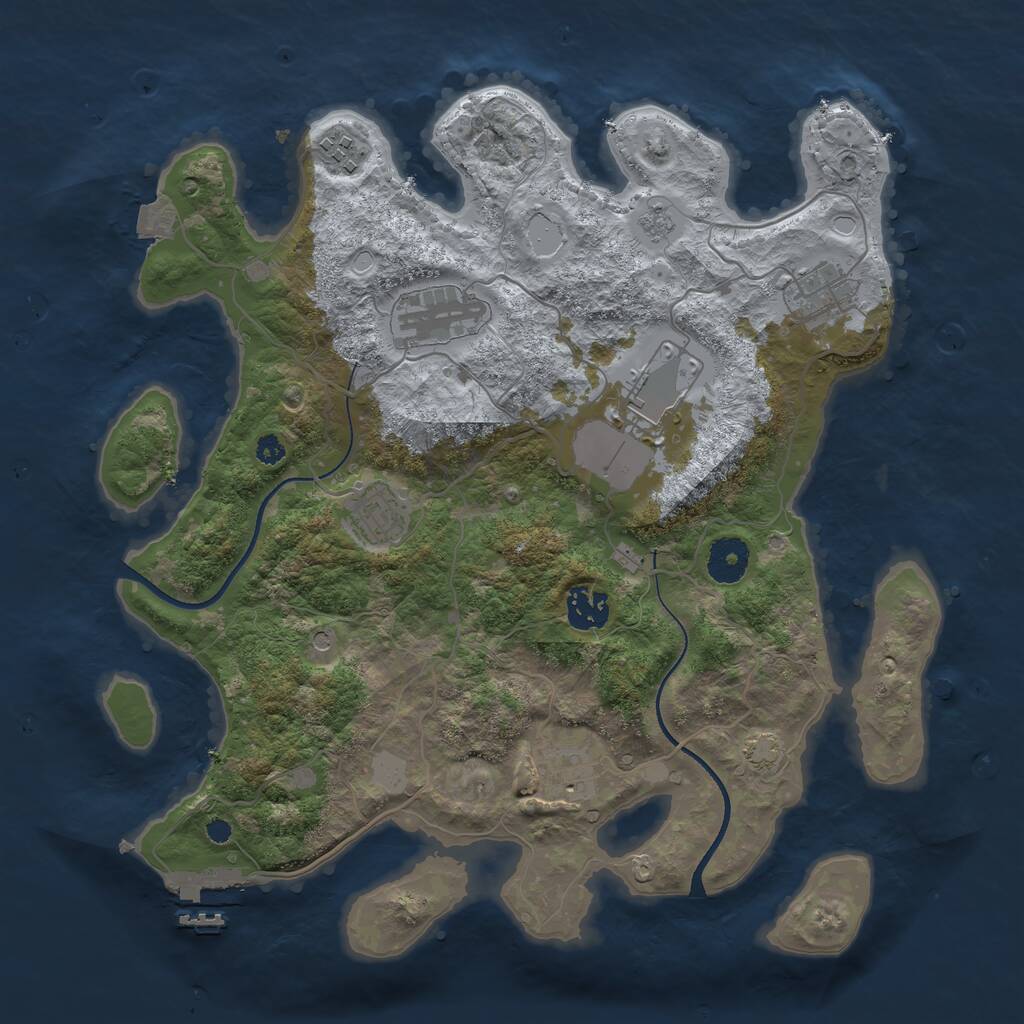 Rust Map: Procedural Map, Size: 3500, Seed: 49978, 12 Monuments