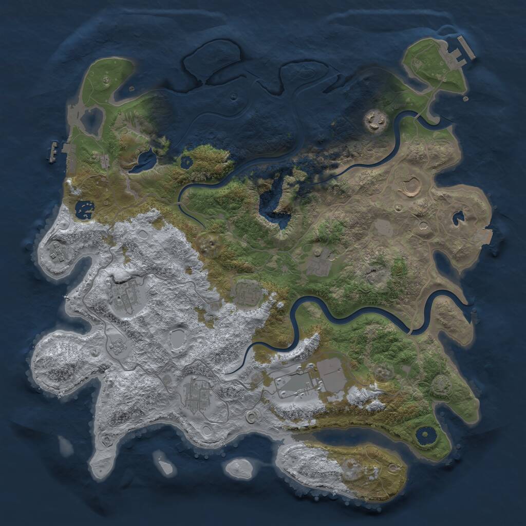 Rust Map: Procedural Map, Size: 4000, Seed: 1399837509, 15 Monuments