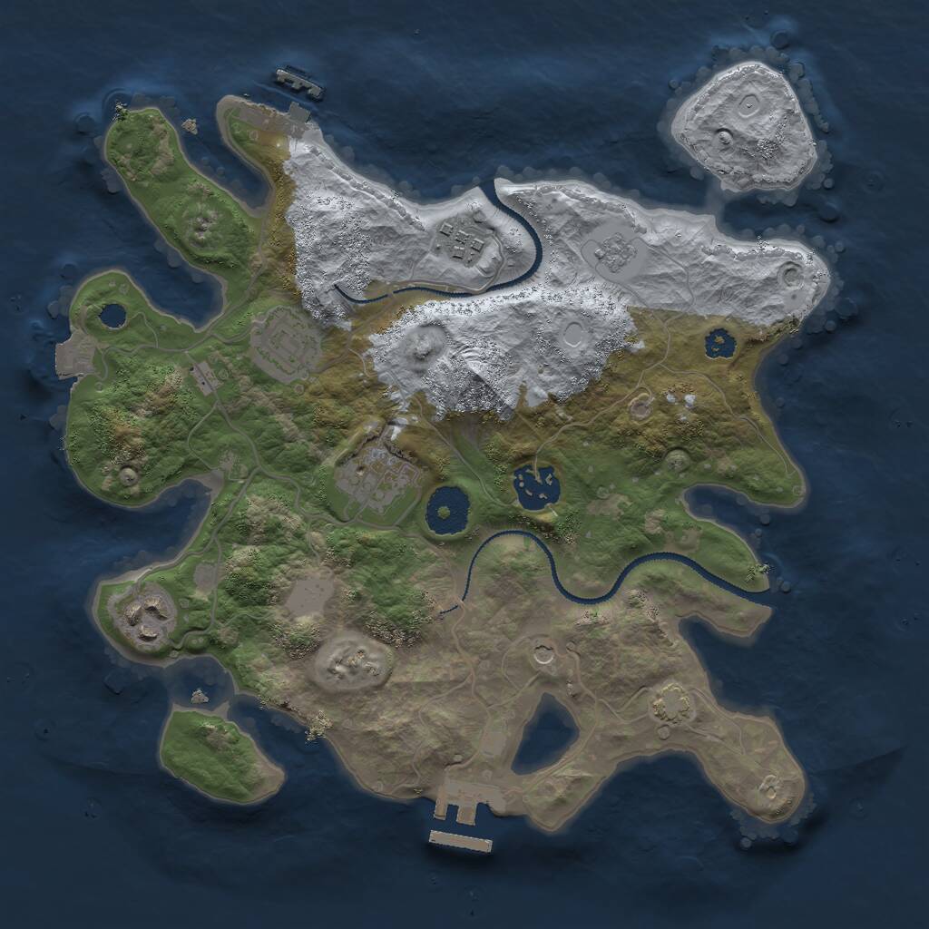 Rust Map: Procedural Map, Size: 3000, Seed: 89737, 11 Monuments