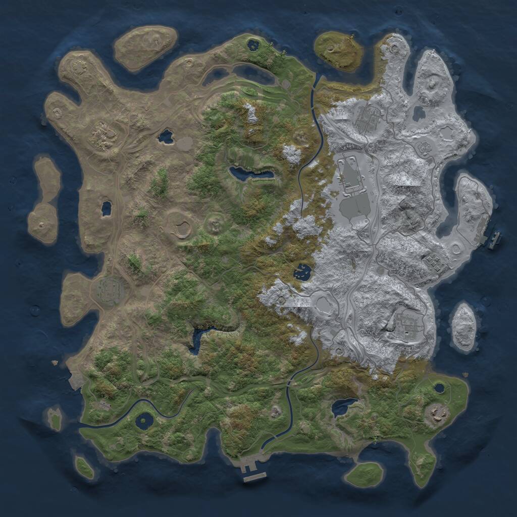 Rust Map: Procedural Map, Size: 4500, Seed: 57544, 15 Monuments