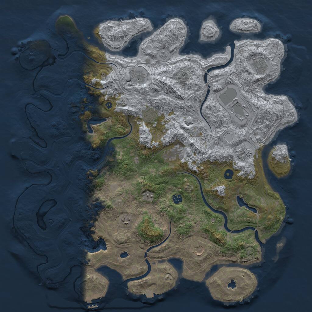 Rust Map: Procedural Map, Size: 4800, Seed: 778850386, 16 Monuments