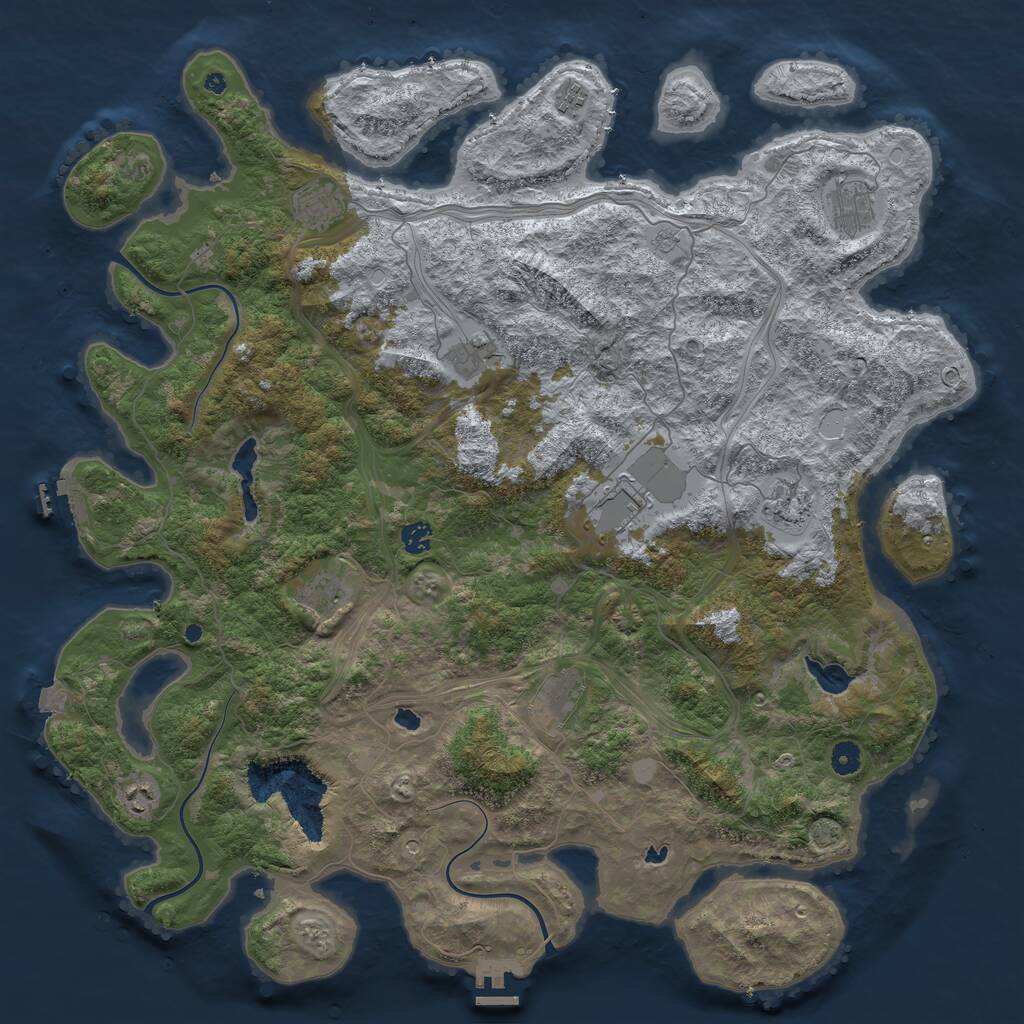 Rust Map: Procedural Map, Size: 4800, Seed: 778850386, 16 Monuments